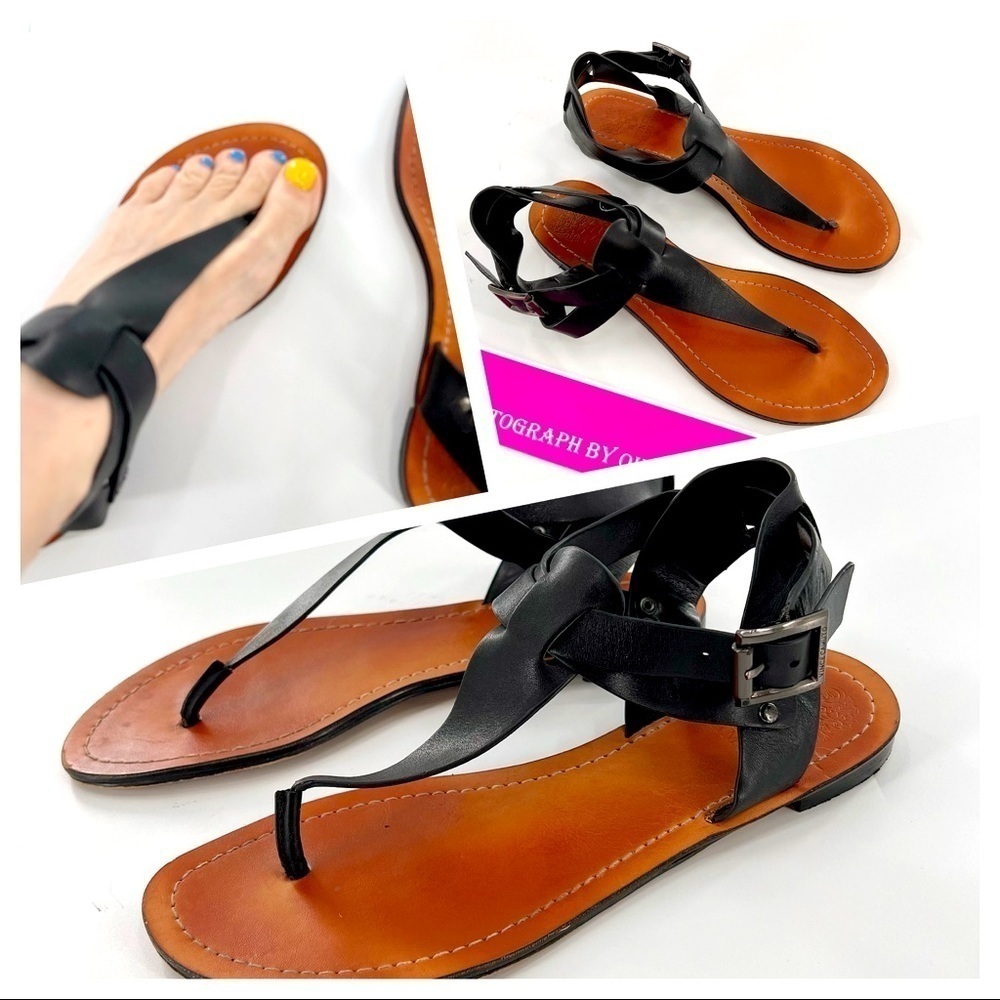 Vince Camuto Black and Brown Sandals